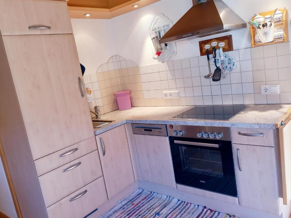 Kuchyň nebo kuchyňský kout v ubytování "Opa Sepp" - Gartenwohnung