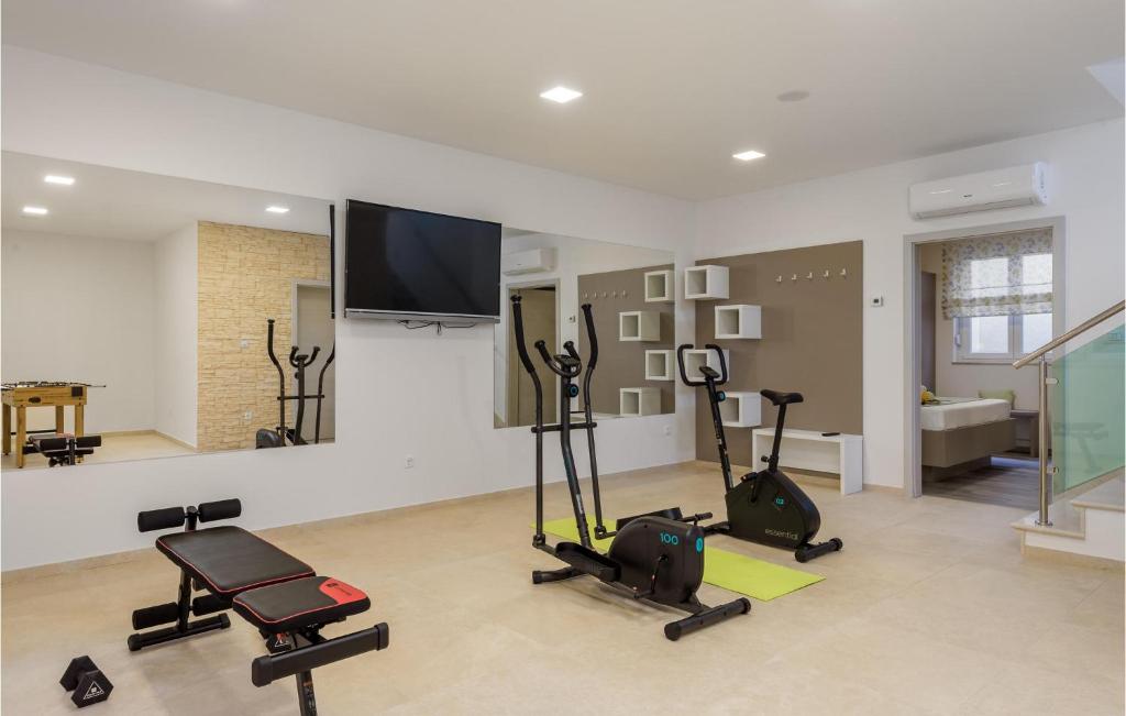 Fitness centrum a/nebo fitness zařízení v ubytování Cozy Home In Punat With Sauna
