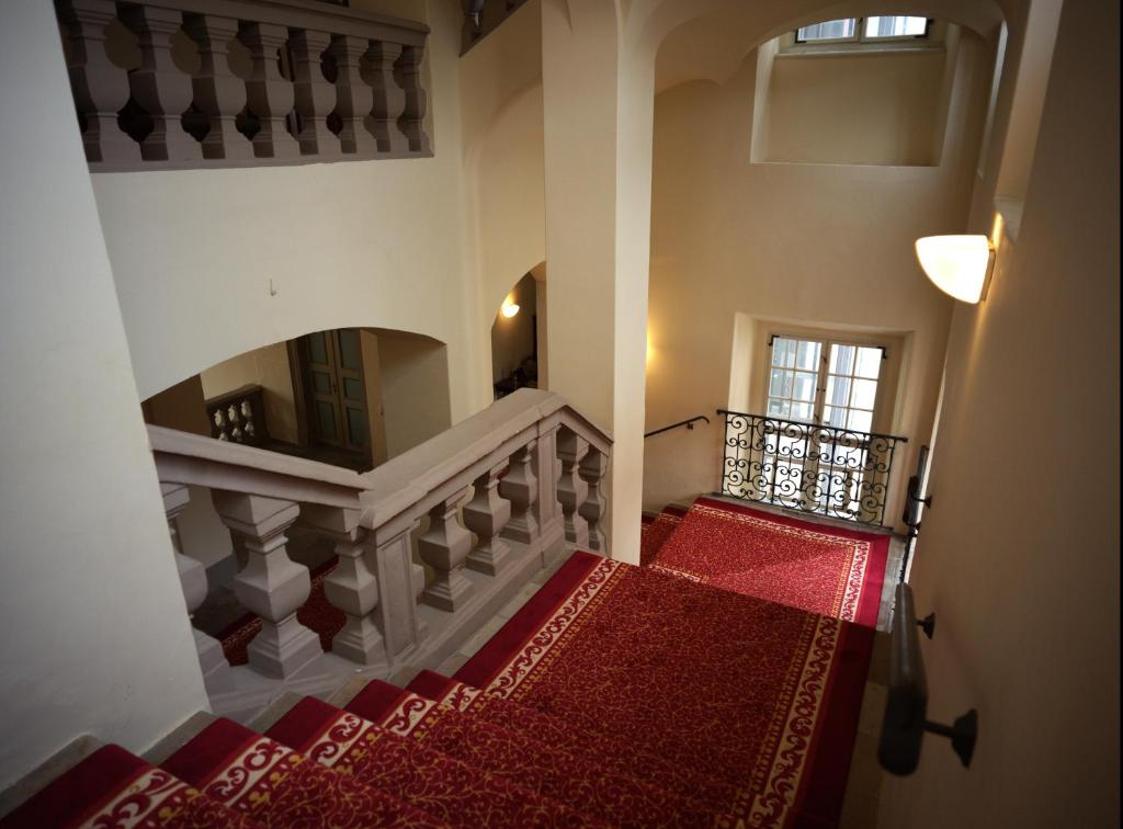 Postel nebo postele na pokoji v ubytování Schloss Oppurg