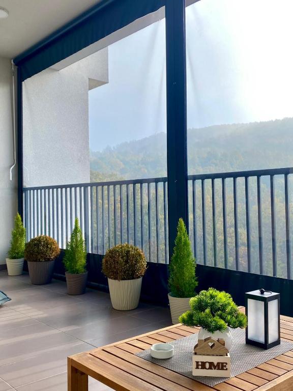 Nespecifikovaný výhled na hory nebo výhled na hory při pohledu z apartmánu
