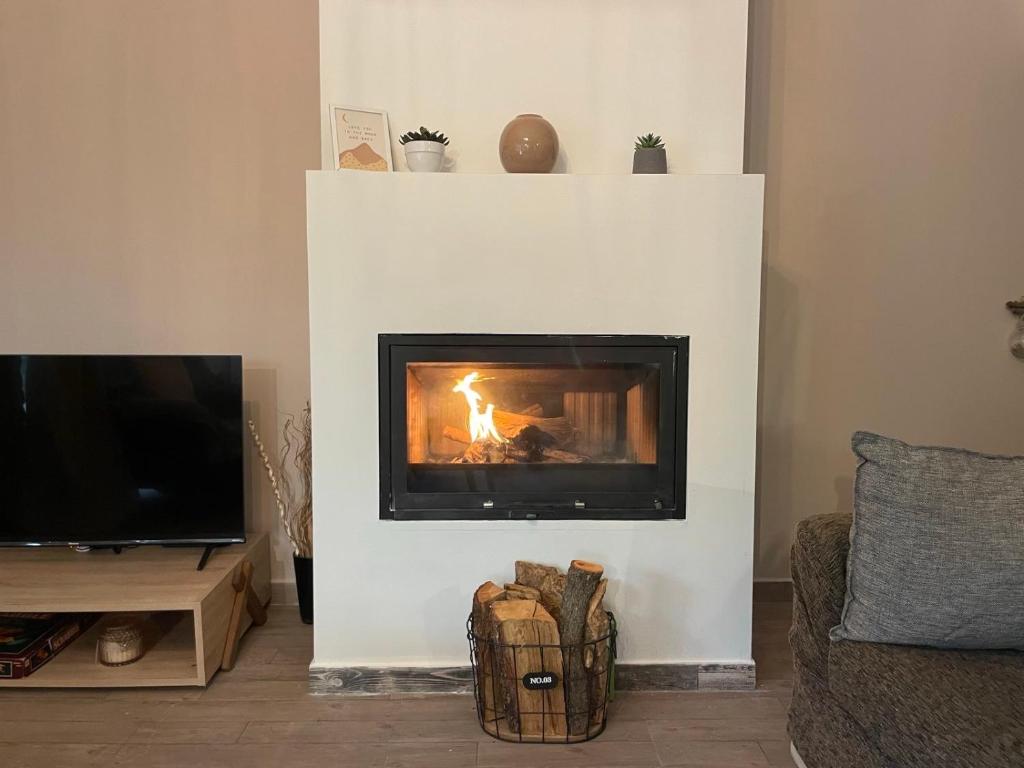 Televízia a/alebo spoločenská miestnosť v ubytovaní Stellas guesthouse near Arachova