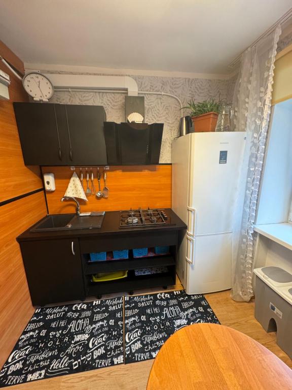 Kuchyň nebo kuchyňský kout v ubytování Narva Apartments