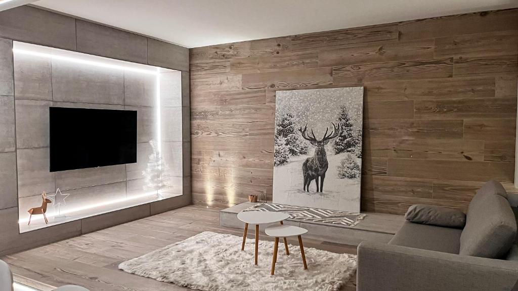 TV a/nebo společenská místnost v ubytování Agarthi Suites - Valtellina