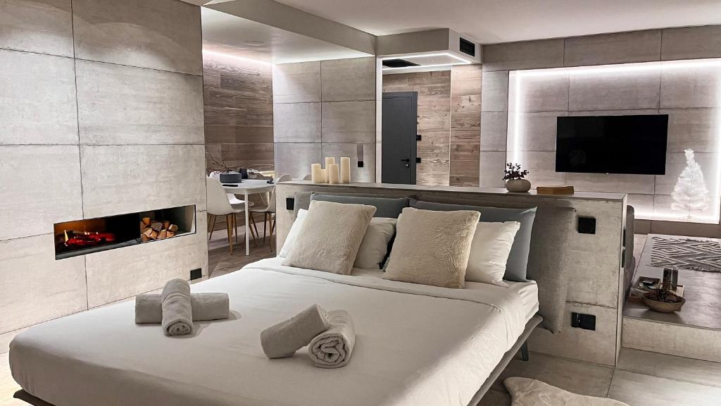 TV a/nebo společenská místnost v ubytování Agarthi Suites - Valtellina