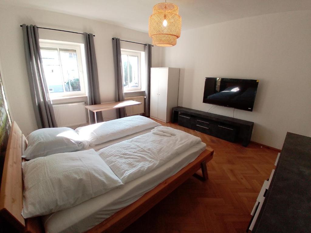 Postel nebo postele na pokoji v ubytování Apartments im Mardefeldpalais