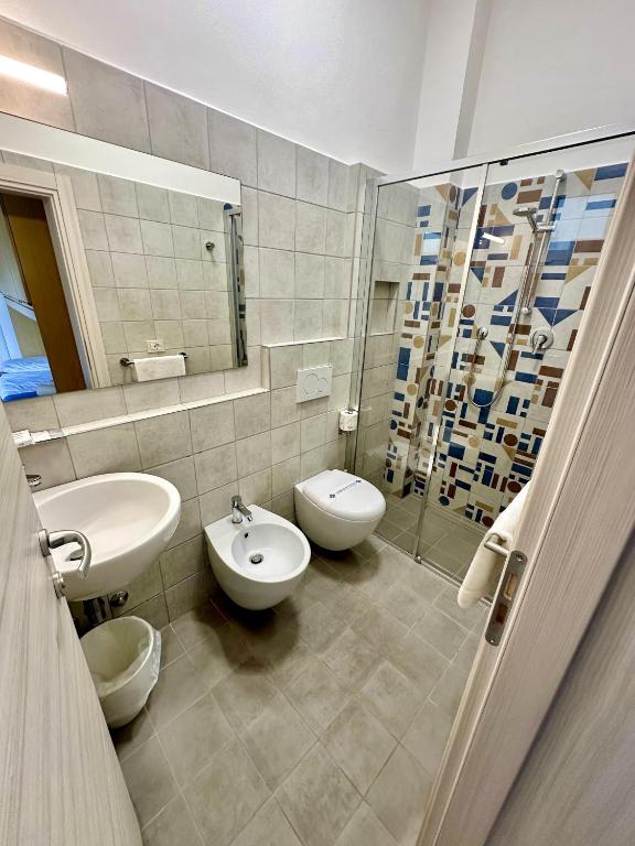 Koupelna v ubytování Hotel Napoleon