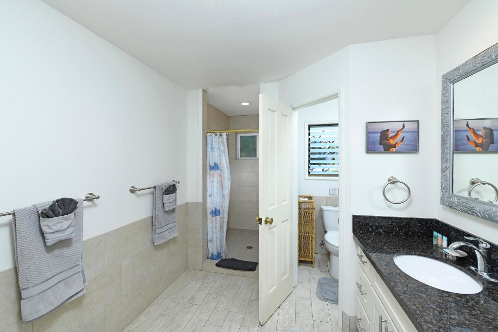 Kuchyň nebo kuchyňský kout v ubytování Nona Lani Cottages