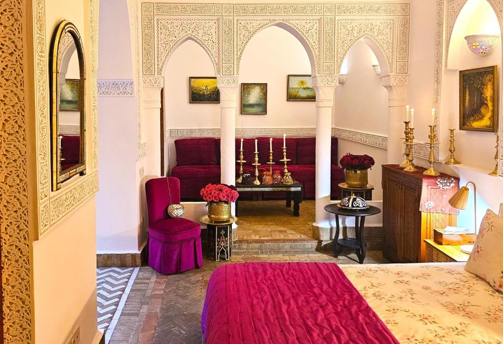 Postel nebo postele na pokoji v ubytování Riad Jnane d'Ô