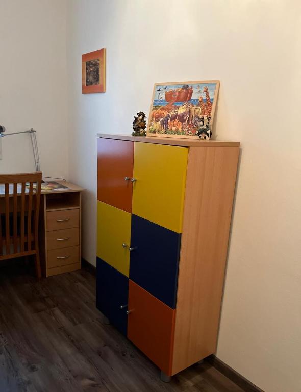 Postel nebo postele na pokoji v ubytování Ferienwohnung in der fränkischen Schweiz