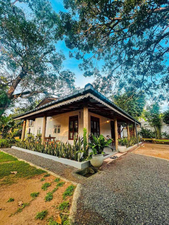 a house with a lot of plants in front of it at 11 11 Weligama in Weligama