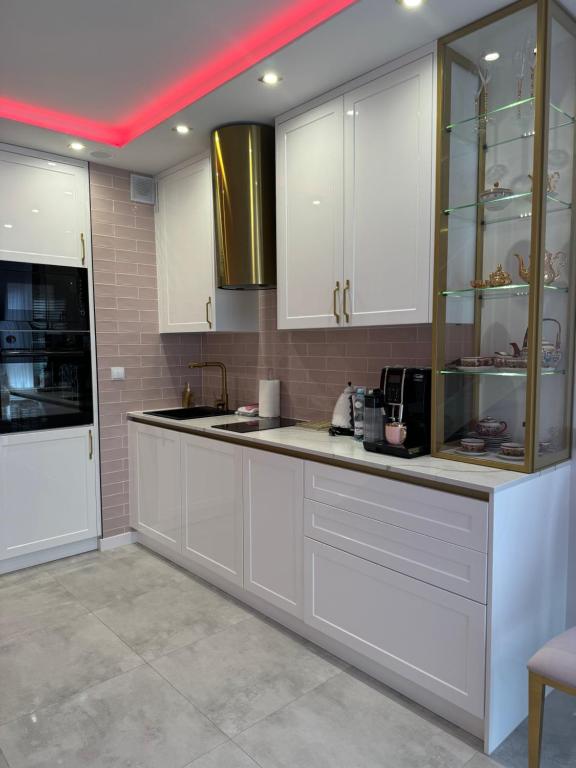 Η κουζίνα ή μικρή κουζίνα στο Apartments MERLIN -ANTRESOLA przy Starówce