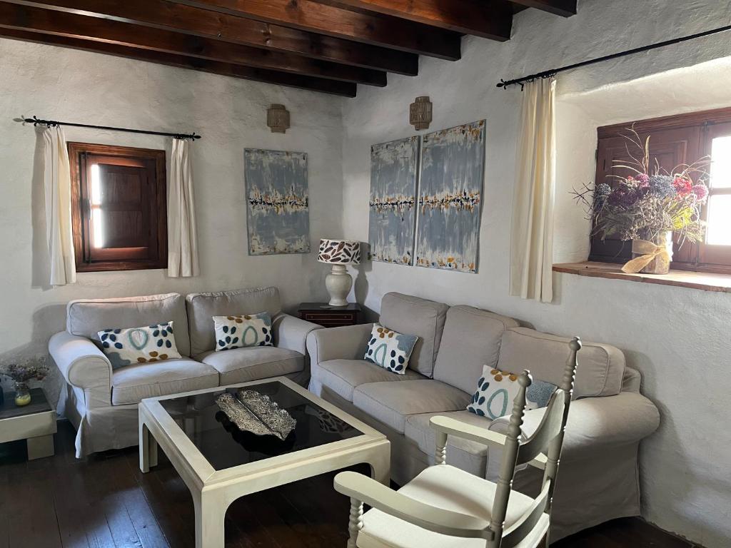Χώρος καθιστικού στο Casita La Castaña