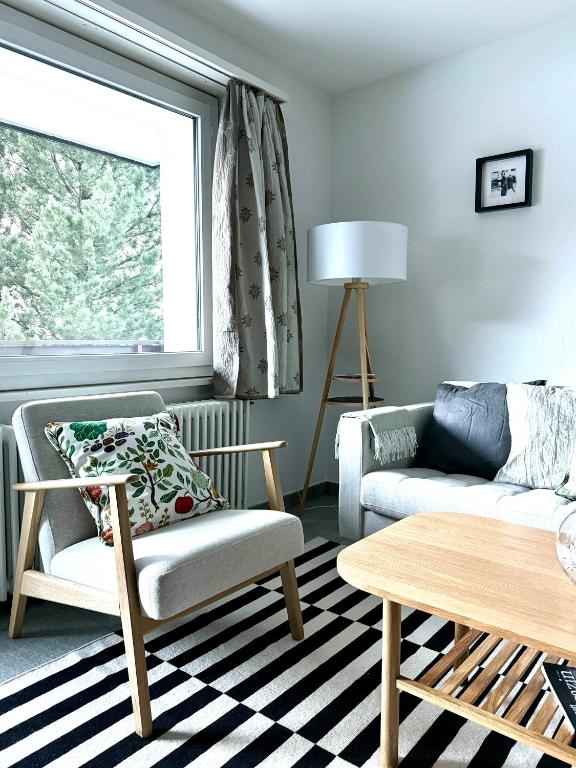 Posezení v ubytování Apartment Snowball, Modern, cosy, Matterhorn views