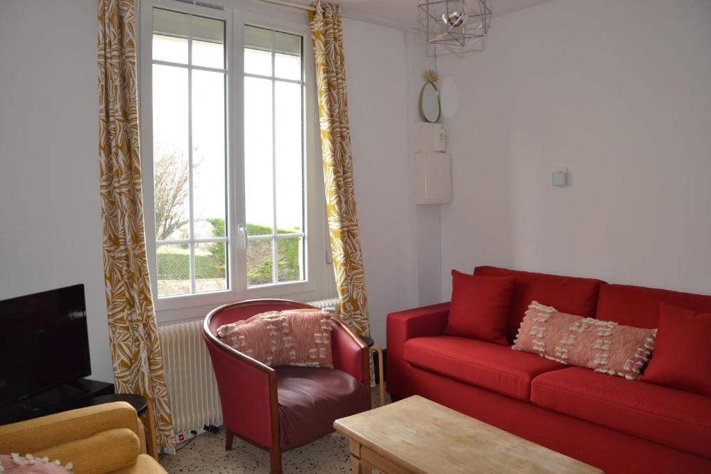 Posezení v ubytování La Belle Aultoise, 4 chambres, WIFI, Vue mer, Baie de Somme