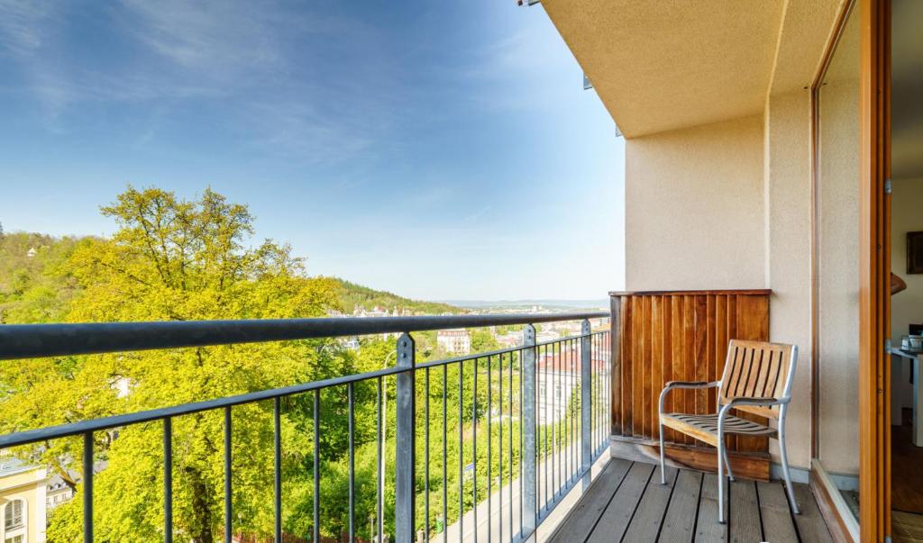 Balkón nebo terasa v ubytování Magic View Apartman Vyhlidka