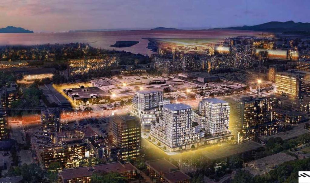 eine Luftaufnahme einer Stadt bei Nacht in der Unterkunft Brand new Stylists Richmond central 2B2BR in Richmond