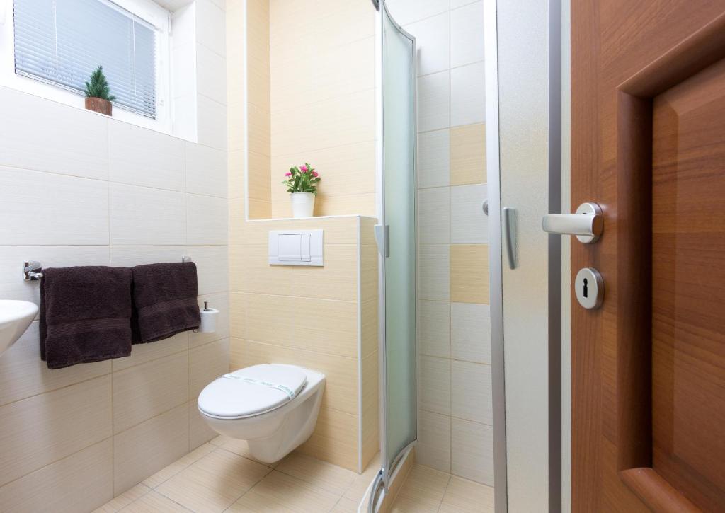 Koupelna v ubytování Apartmány Lipka