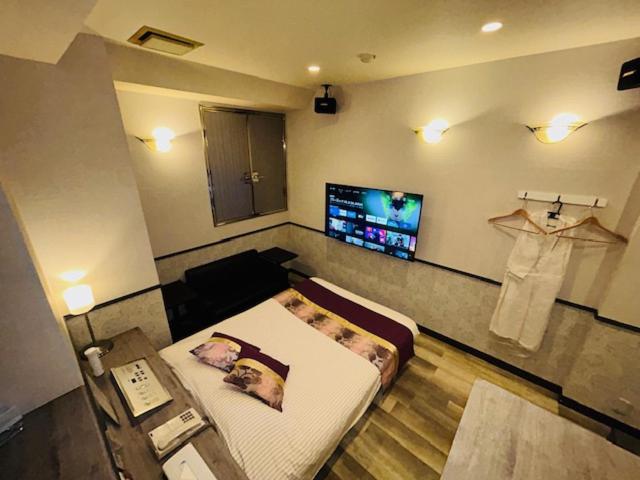 TV a/nebo společenská místnost v ubytování Hotel Crystal -adult only-