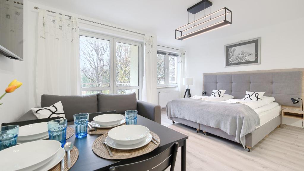 Ένα ή περισσότερα κρεβάτια σε δωμάτιο στο Mare Promenada, Sun & Snow