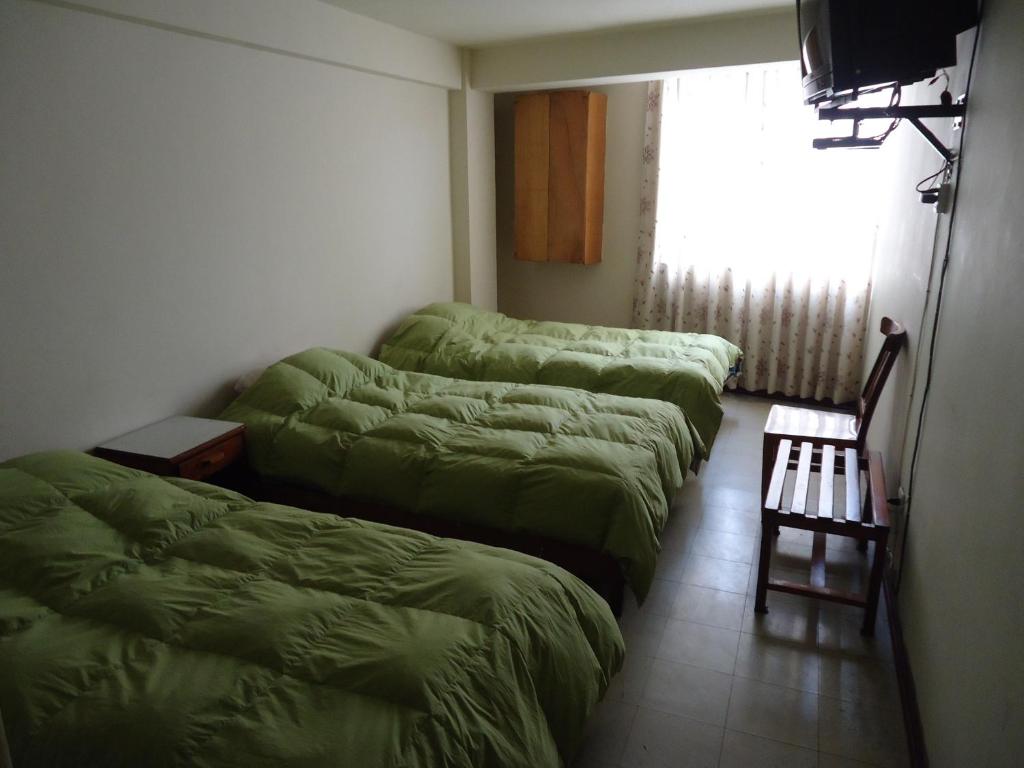 Voodi või voodid majutusasutuse Hotel Estación Central toas