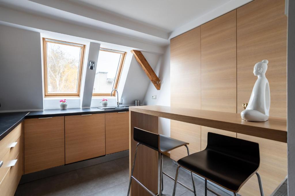 Kuchyňa alebo kuchynka v ubytovaní Victus Apartamenty, Apartament Royal