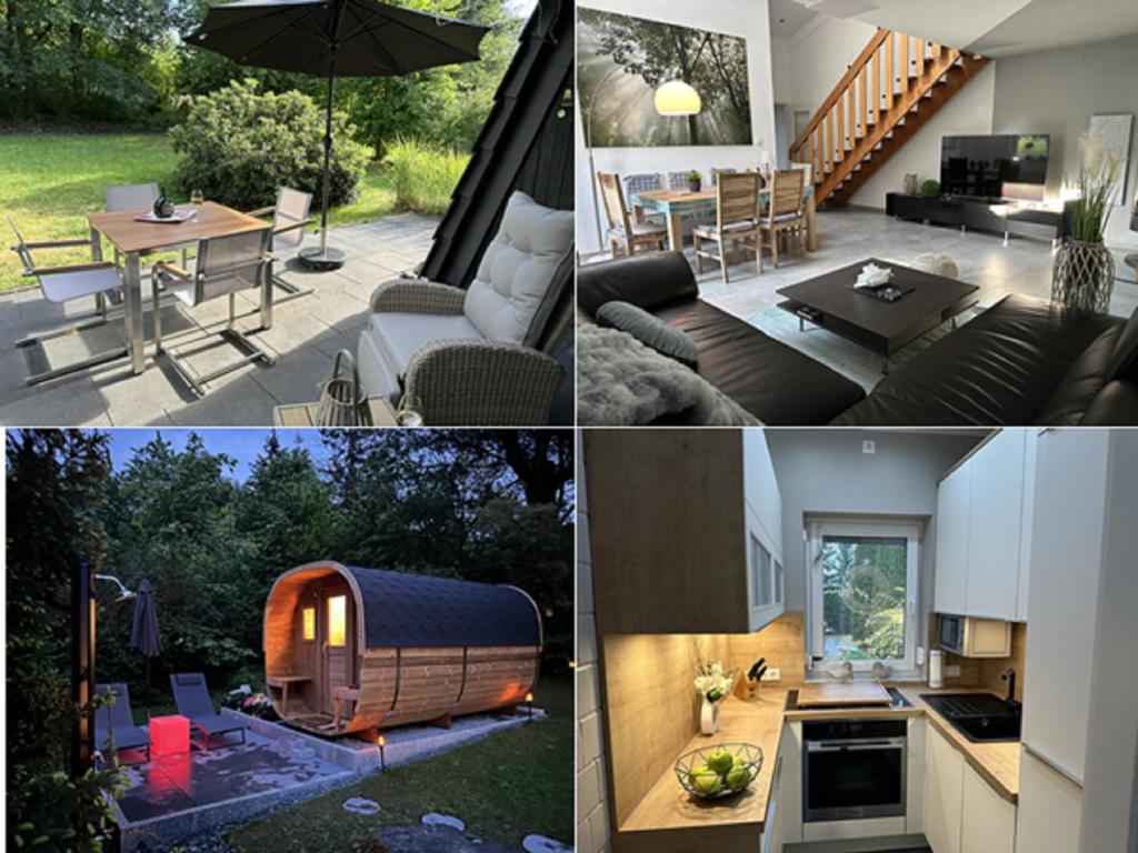 Κήπος έξω από το Schönes Ferienhaus 400m vom See, Sauna, Kamin, Klima, Garten