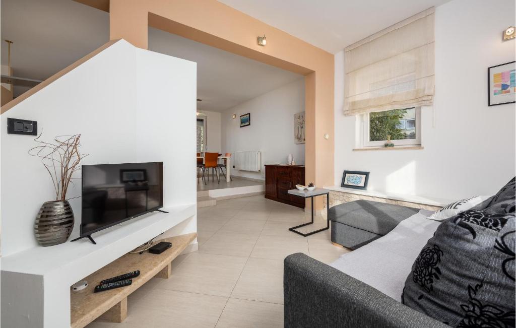 Televízia a/alebo spoločenská miestnosť v ubytovaní Beautiful Home In Porec With Wifi