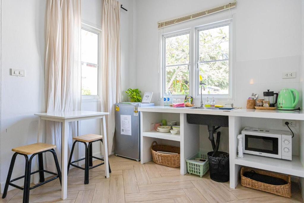 Kuchyň nebo kuchyňský kout v ubytování Vawa Guesthouse