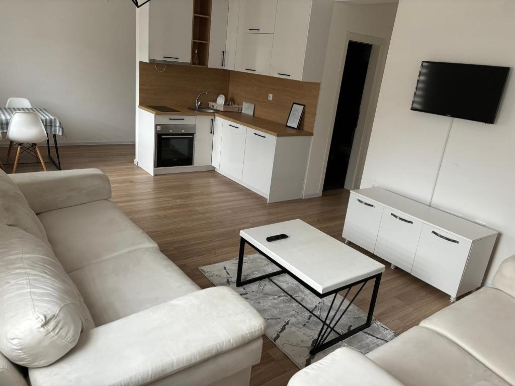 Kuchyň nebo kuchyňský kout v ubytování Apartman Perla