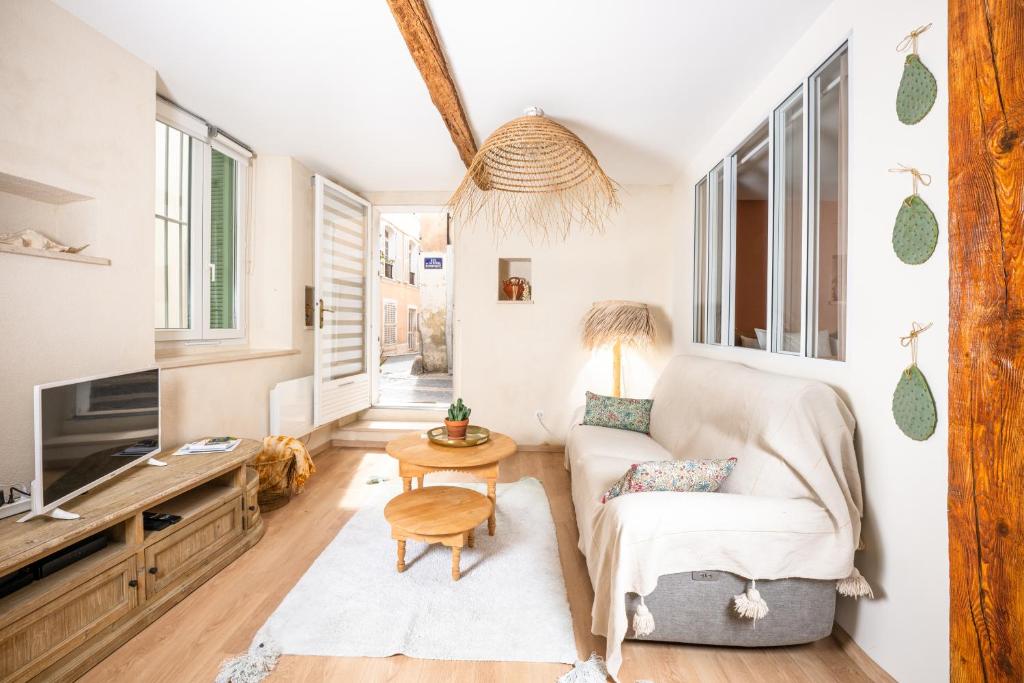 TV a/nebo společenská místnost v ubytování Lodge Bonaparte - Charmant T2 Lumineux