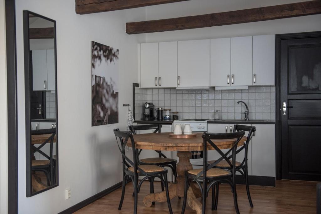 Kuchyň nebo kuchyňský kout v ubytování Hotell Repet