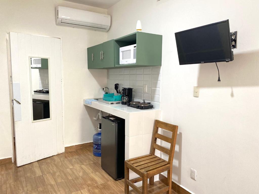 Kuchyň nebo kuchyňský kout v ubytování Loft en Veracruz