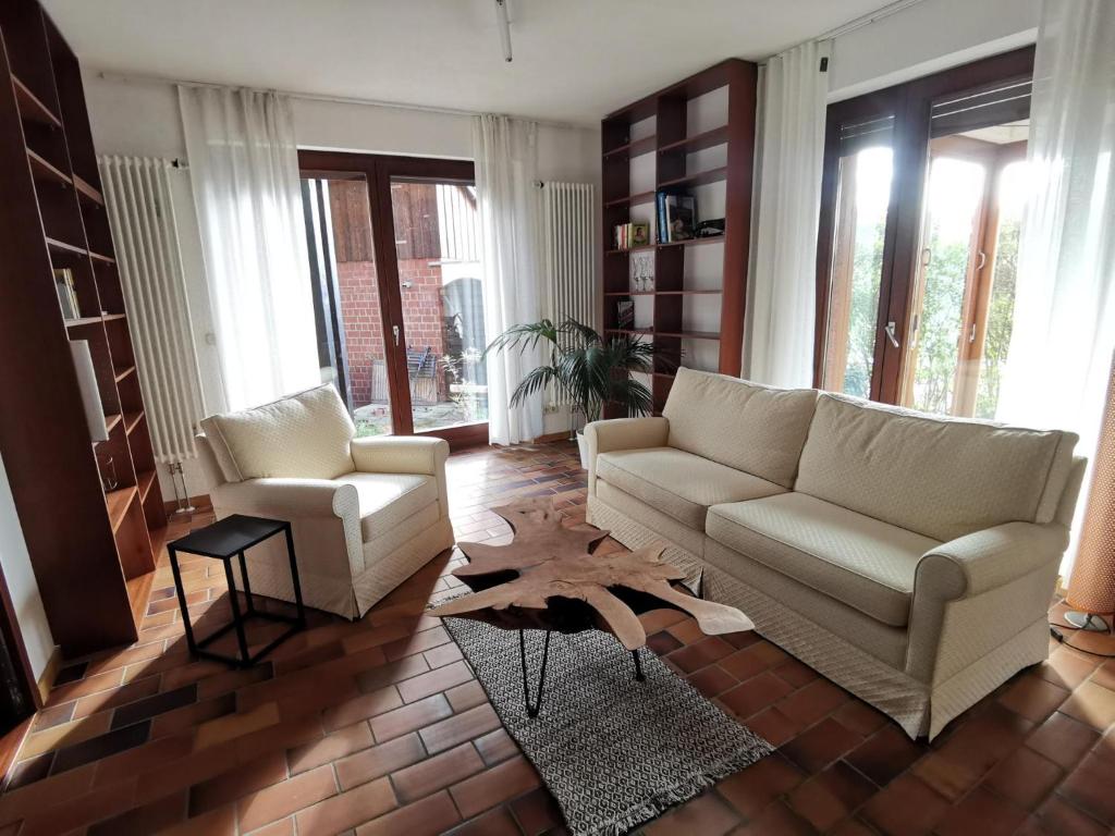 Χώρος καθιστικού στο Ferienwohnung Auszeit