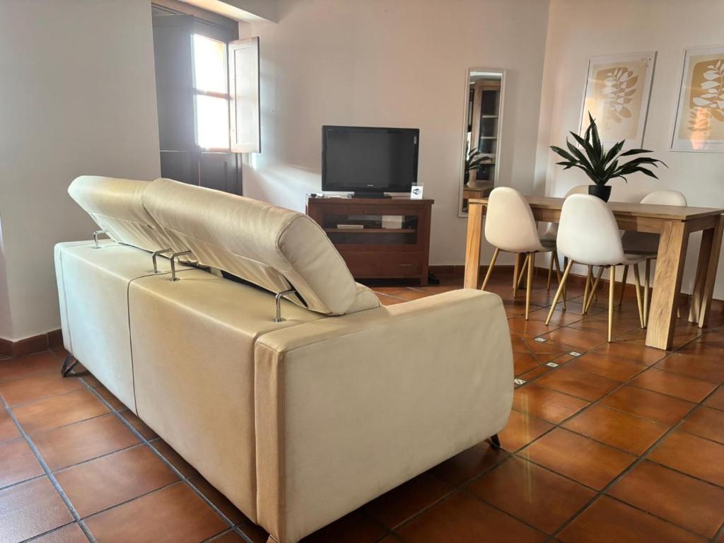 Televízia a/alebo spoločenská miestnosť v ubytovaní Apartamento San Fernando
