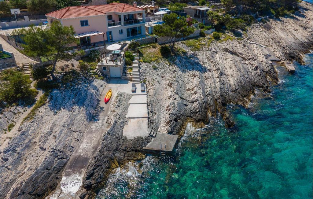 an aerial view of a house on a cliff at Awesome Home In Crnja Luka With Kitchen in Prigradica