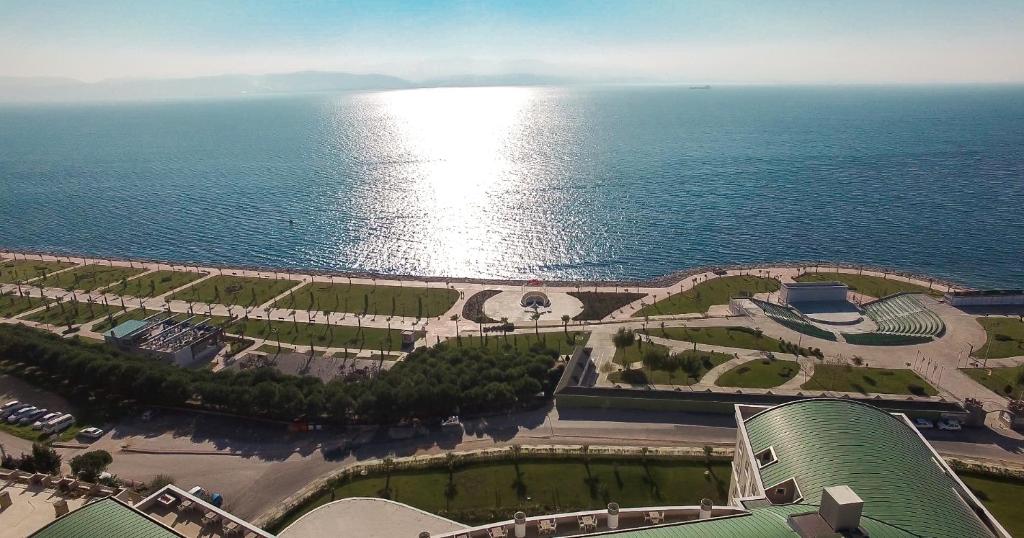 an aerial view of the ocean from a building at Elite Hotels Darica Spa & Convention Center in Gebze