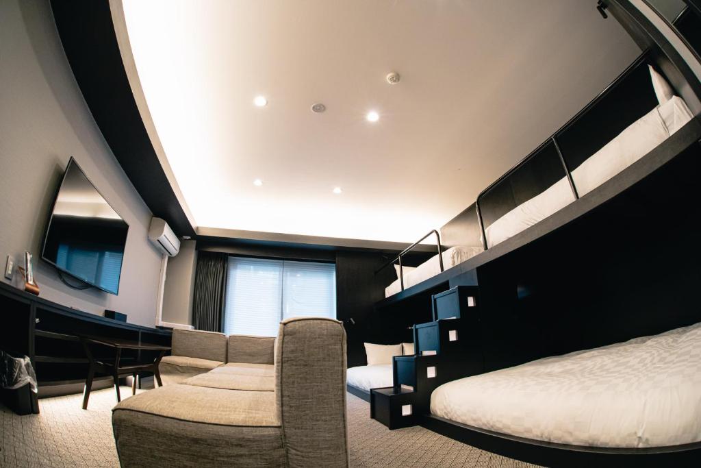 Χώρος καθιστικού στο GOLD STAY Nagoya Sakae ゴールドステイ名古屋栄