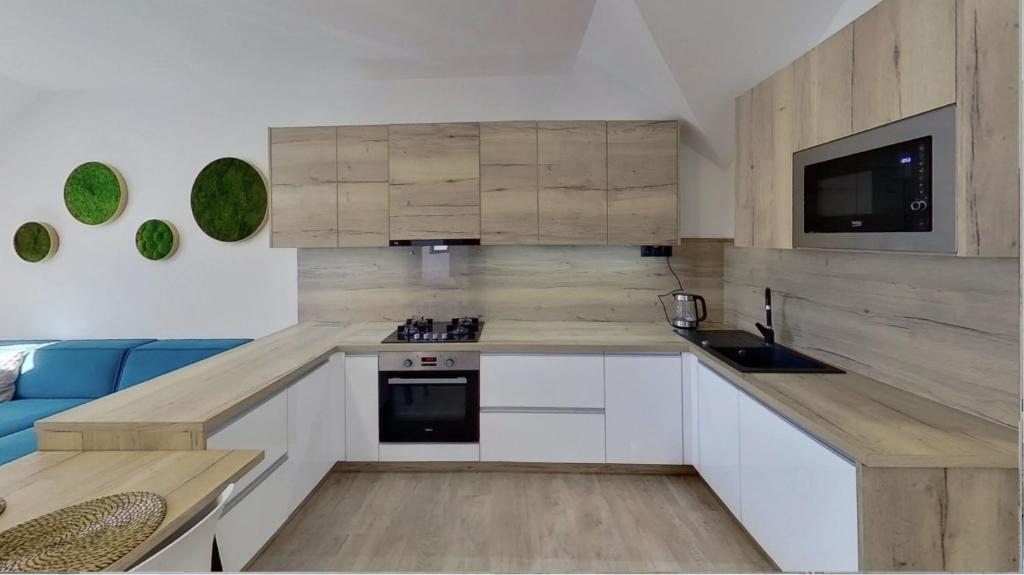 Kuchyň nebo kuchyňský kout v ubytování Apartmán Petőfiho