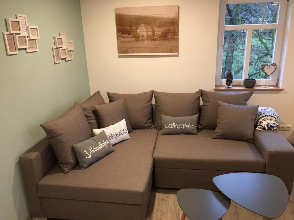 Posezení v ubytování Ferienwohnung Tiererlebnishof Obermühle
