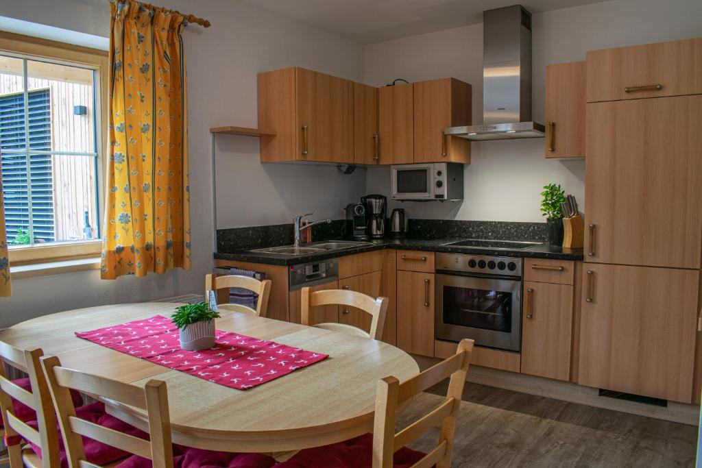 Kuchyň nebo kuchyňský kout v ubytování Reichenspitzblick Appartement
