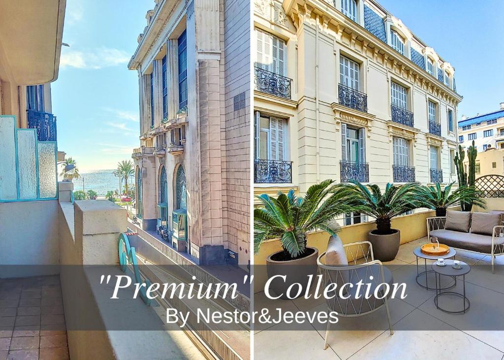 Elle offre une vue sur un bâtiment avec des plantes depuis son balcon. dans l'établissement Nestor&Jeeves - PALMIERS TERRASSE - Central - Terrace, à Nice