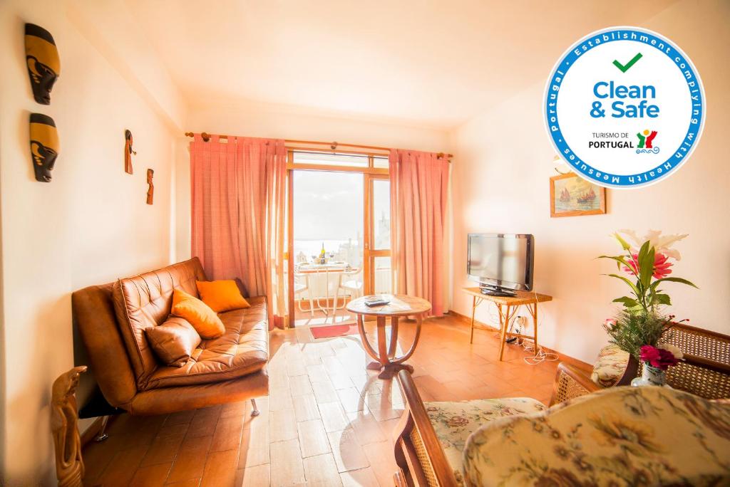 Χώρος καθιστικού στο Seaview 1 Bed Apartment