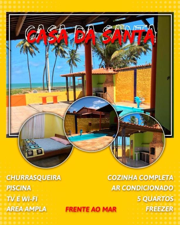 a flyer for a resort with a picture of a building at Casa da Santa in Coruripe
