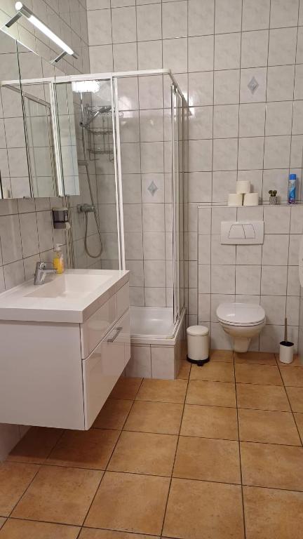 Koupelna v ubytování Ferienwohnungen Hebalm