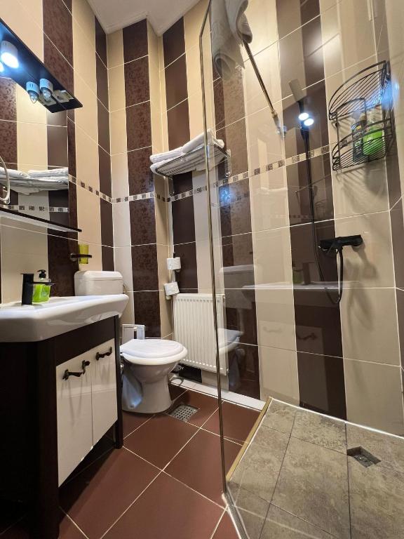 Koupelna v ubytování Hotel EvoZava Central