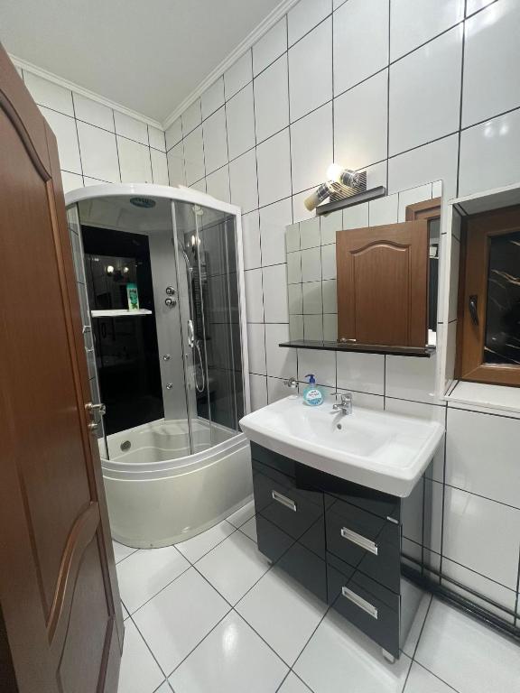 Koupelna v ubytování Hotel EvoZava Central