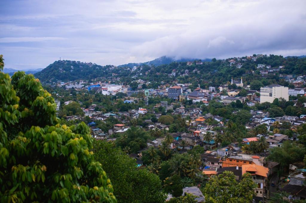 - une vue sur la ville depuis la montagne dans l'établissement Hanthana Heights, à Kandy
