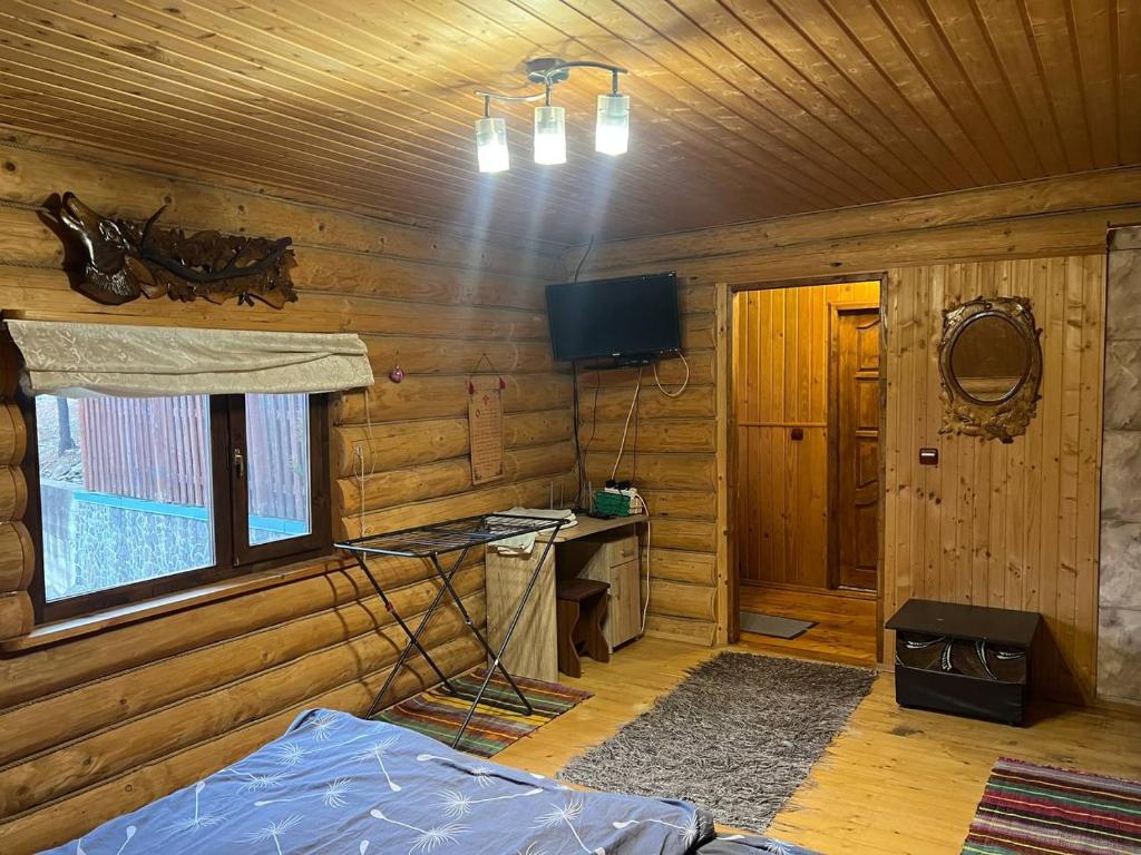TV a/nebo společenská místnost v ubytování Farmstead Lisova