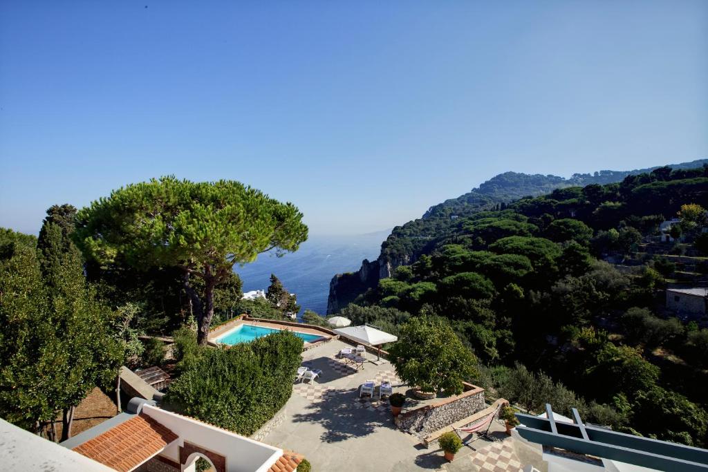 a view of a villa with a swimming pool at Suite Villa Carolina in Capri