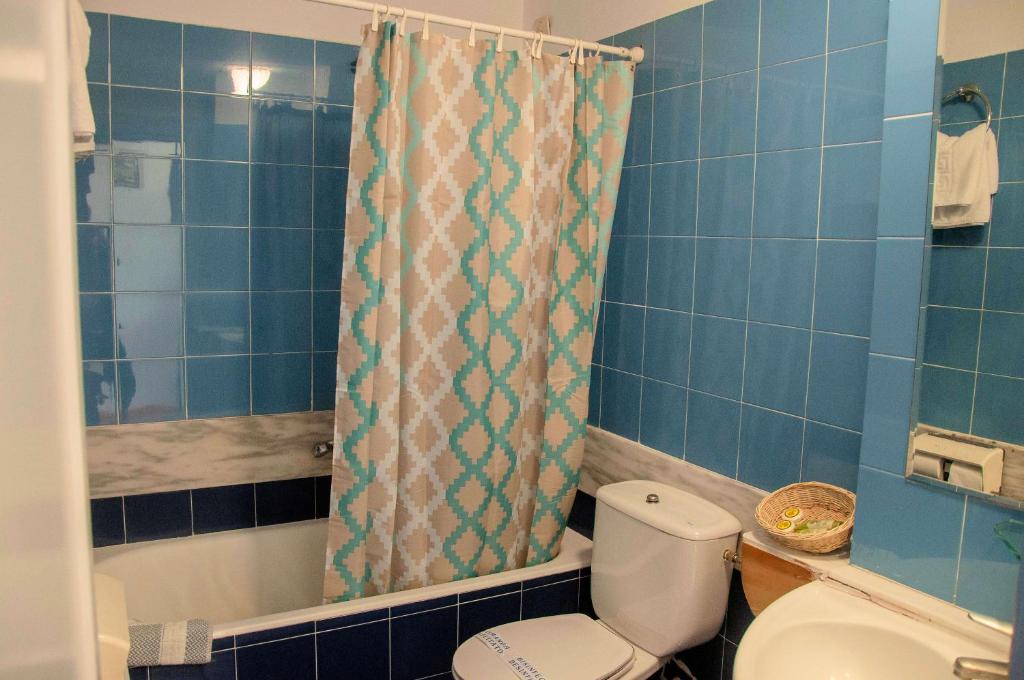 Koupelna v ubytování Hotel Samaras